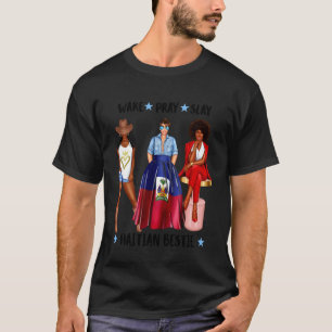 Camiseta Amiga haitiana africana bandera de Haití para muje