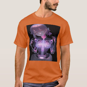 Camiseta amiga hermosa anime esquelética