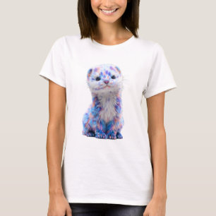 Camiseta Amiga Peluda Hurón Pastel Arcoíris Mujeres
