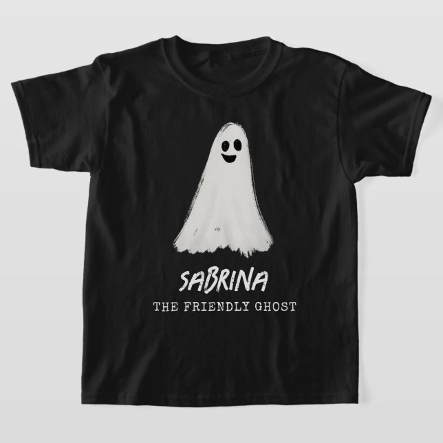 Camiseta Amigable Fantasma Tocante Niños Halloween (Distribución)