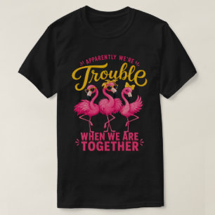Camiseta Amigas Flamingo Traviesas Grupo Problemático