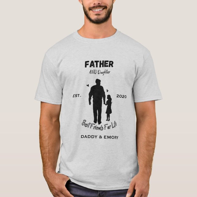 Camiseta Amigas inseparables personalizadas para padre e hi (Anverso)