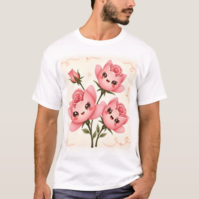 Camiseta Amigas Rosas Caprichosas (Anverso)