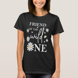 Camiseta Amigo 1 cumpleaños Wild One Daisy Flower Fiesta Fa