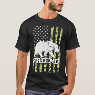 Camiseta Amigo Bear Camping Camuflaje de Senderismo Estados