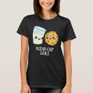 Camiseta Amigo-Chip Goals Funny Milk Cookies Pun Dark BG