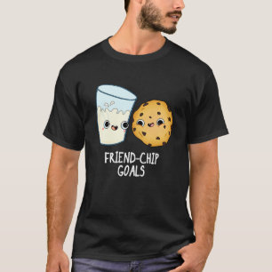 Camiseta Amigo-Chip Goals Funny Milk Cookies Pun Dark BG
