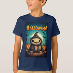 Camiseta Amigo de Calabaza en Parche de Halloween