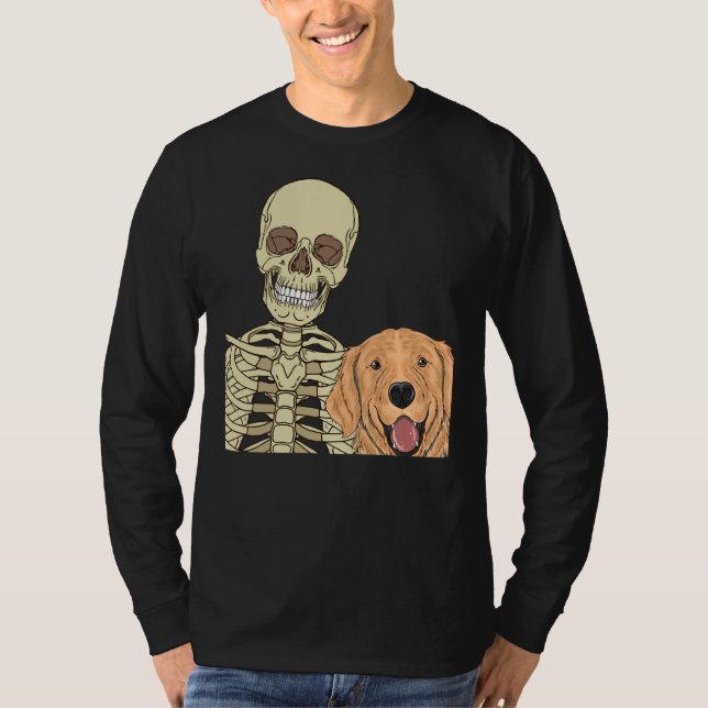 Camiseta Amigo de Golden Retriever Scary Skeleton (Anverso)