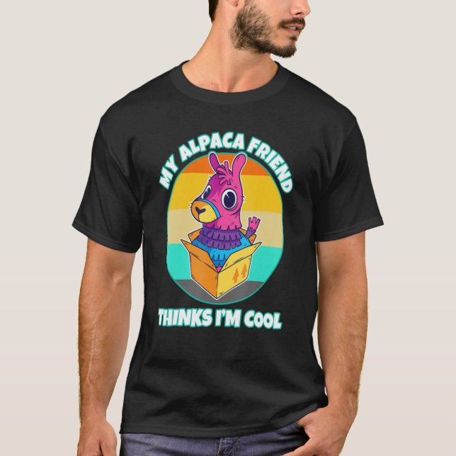 Camiseta Amigo de la Alpaca Granja de lana animal Granjero  (Anverso)