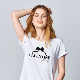 Camiseta Amigo de la banda Galentine Valentine Black Bow