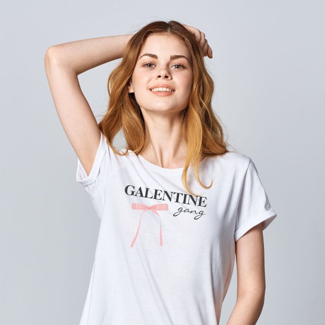 Camiseta Amigo de la banda Galentine Valentine Pink Bow (Subido por el creador)