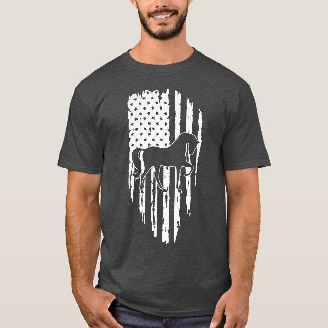 Camiseta Amigo de la bandera de los amantes del caballo (Anverso)