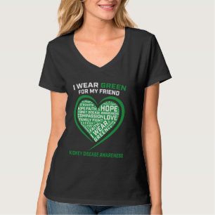 Camiseta Amigo de la Cinta Verde Corazón de Concienciación 