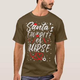Camiseta Amigo de la enfermera navideña RN ED Santas Favori