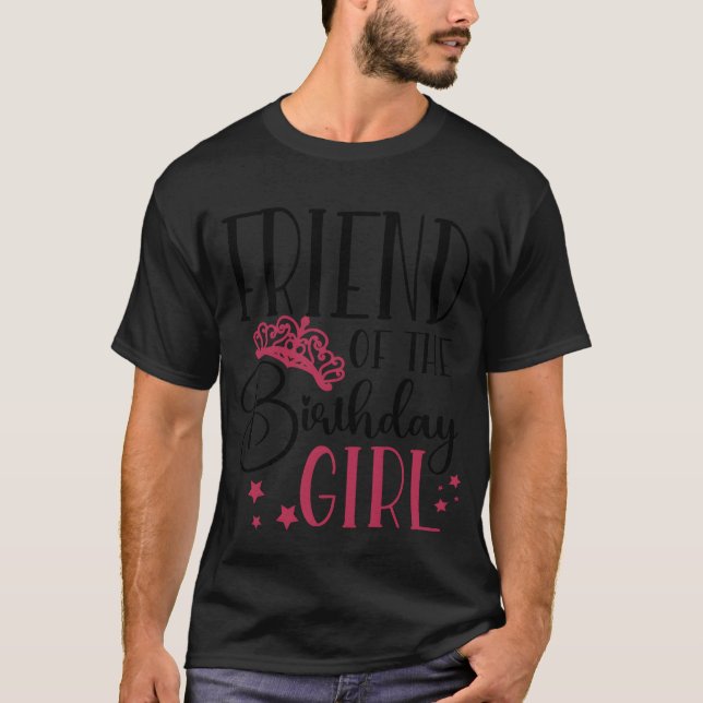 Camiseta Amigo de la fiesta de cumpleaños del Chica de cump (Anverso)