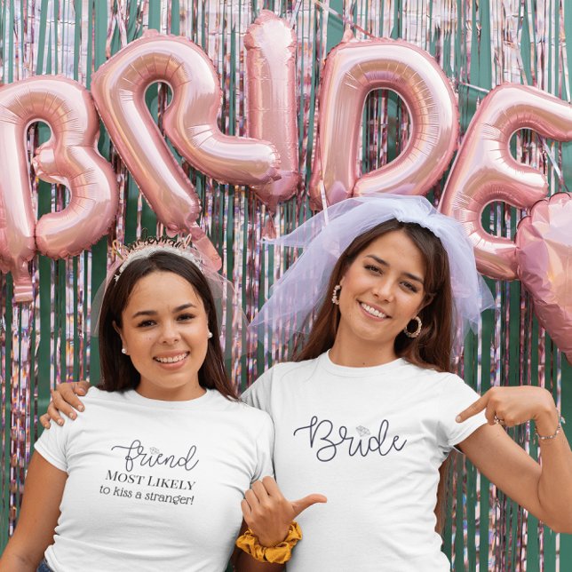 Camiseta Amigo de la novia personalizado con más probabilid (Subido por el creador)