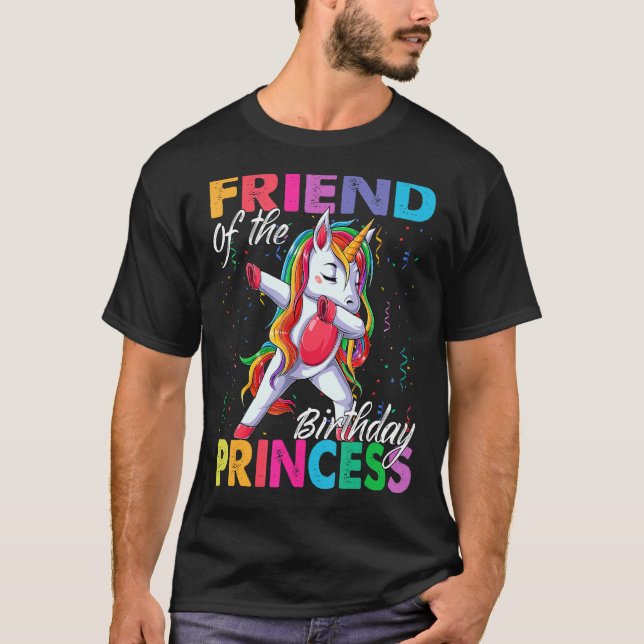 Camiseta Amigo De La Princesa De Cumpleaños Chica Dabbing U (Anverso)