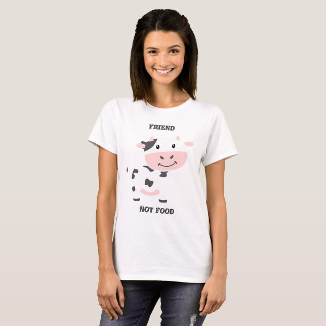Camiseta Amigo de la vaca rosa (Anverso completo)