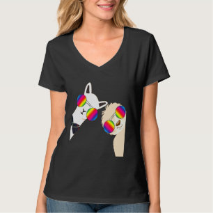 Camiseta Amigo de los animales de la Alpaca Bff Gafas Arcoi