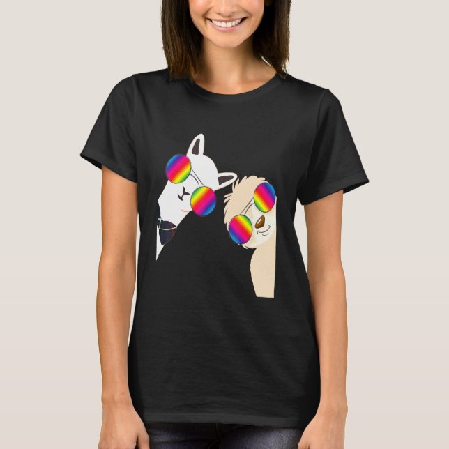 Camiseta Amigo de los animales de la Alpaca Bff Gafas Arcoi (Anverso)
