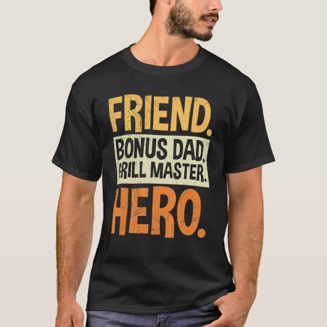 Camiseta Amigo de Mens Bonus Dad Grill Stepfather (Anverso)