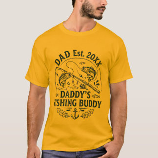Camiseta Amigo de Papá en la Pesca Personalizado Año Establ