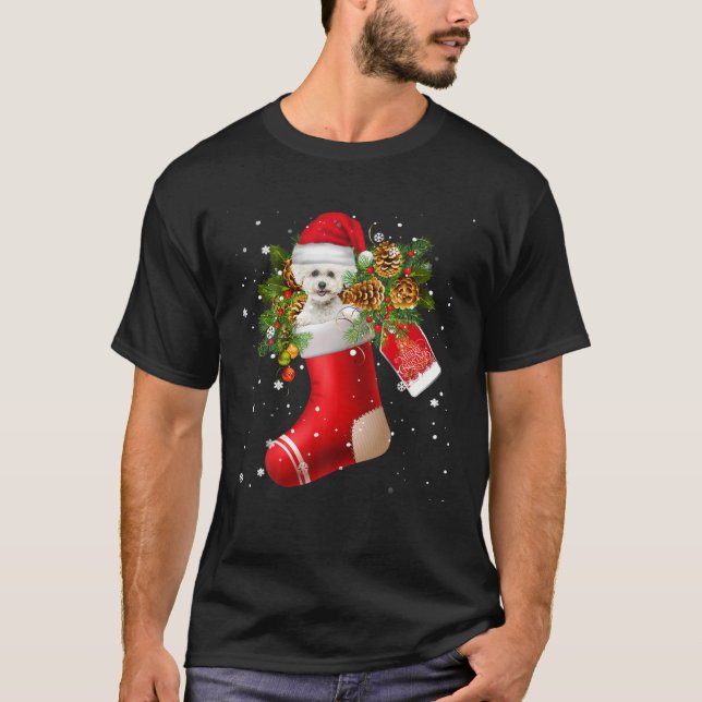 Camiseta Amigo De Santa Bichon En Navidades Se Mueven Pajam (Anverso)