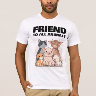 CAMISETA AMIGO DE TODOS LOS ANIMALES VEGANO 
