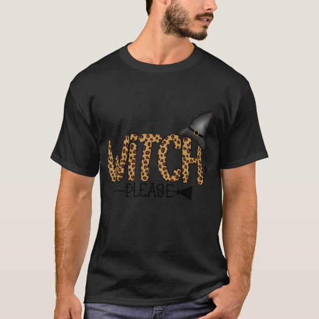 Camiseta Amigo de Witch Please Leopard Halloween (Anverso)