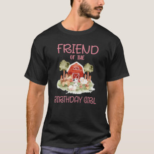 Camiseta Amigo del cumpleaños del Chica Barnyard Farm Anim