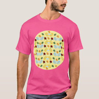 Camiseta amigo del patrón de pájaros dorados de todos los p