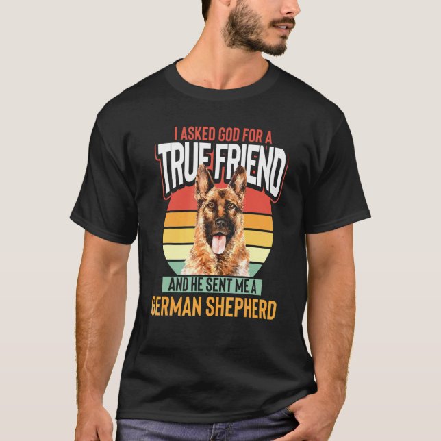 Camiseta Amigo del perro animal, Pastor alemán (Anverso)