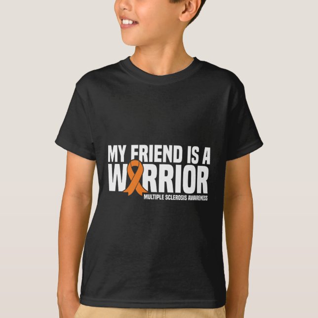 Camiseta Amigo Es Guerrera Señora Esclerosis Múltiple Aware (Anverso)