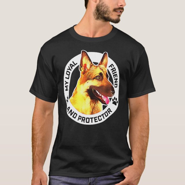 Camiseta Amigo Leal Y Protector K9 Pastor Alemán (Anverso)