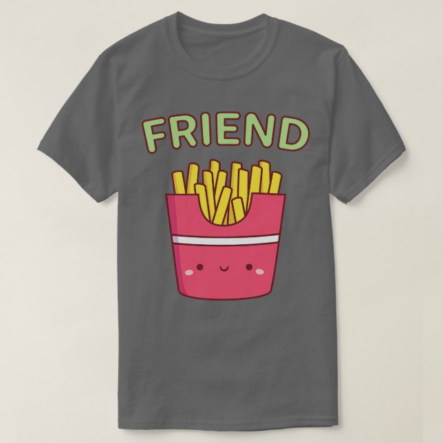 Camiseta Amigo lindo Fries Mejor Amigo Dos Doodle (Diseño del anverso)