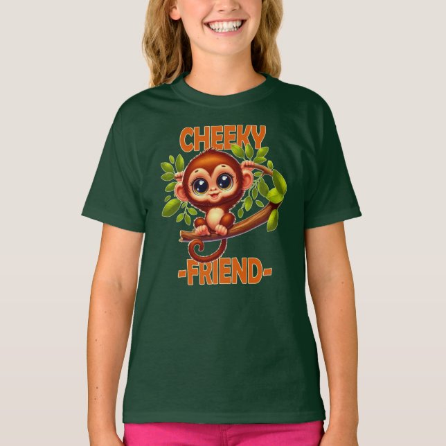 Camiseta Amigo malhumorado cute mono bebé en personalizado  (Anverso)