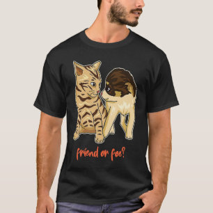Camiseta Amigo o enemigo Pequeño Gatito Y Cachorro Gitano