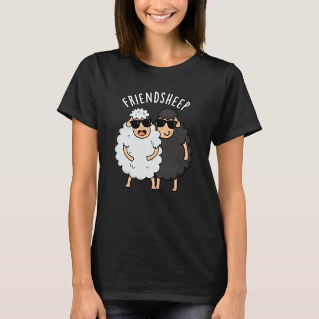 Camiseta Amigo-oveja Funny Sheep Pun Dark BG (Anverso)