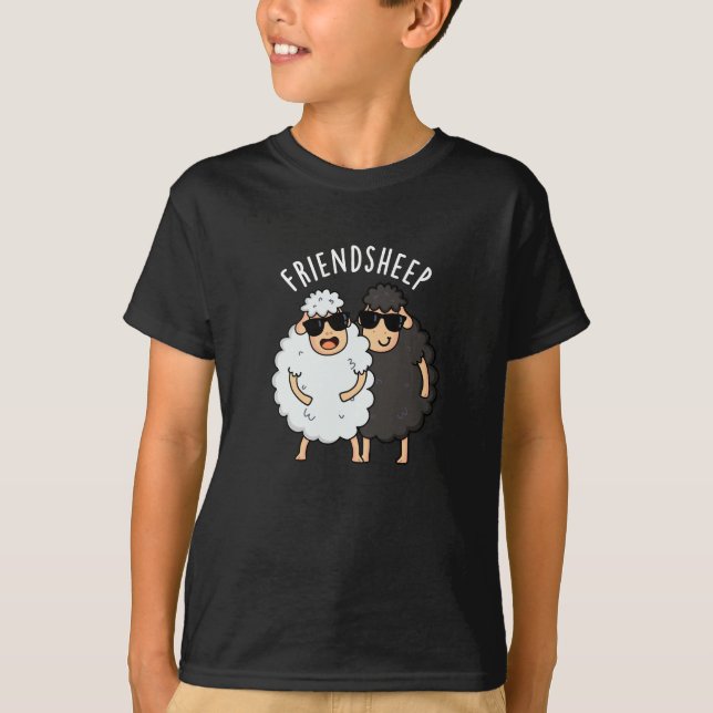 Camiseta Amigo-oveja Funny Sheep Pun Dark BG (Anverso)