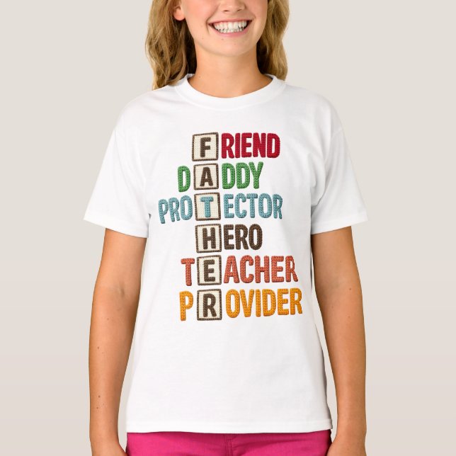 Camiseta Amigo Papá Protector Héroe Maestro Proveedor (Anverso)