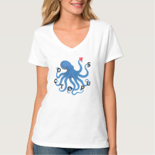 Camiseta Amigo Pulpo Azul Adorable con Corazón Océano Buceo