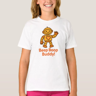 Camiseta Amigo Robot Naranja Beep Boop Gráfico