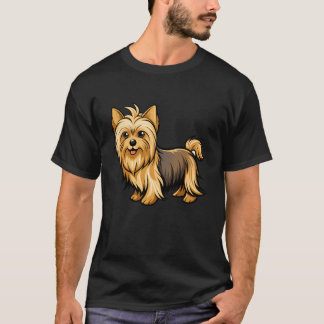 Camiseta amigo Silkyerrier elegante pavoneándose en el Show