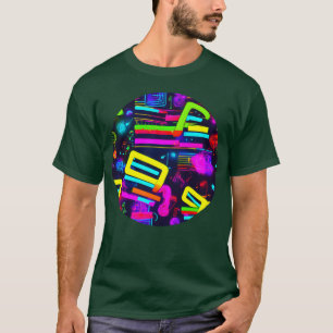 Camiseta amigo vintage fiesta neón años 80