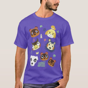 Camiseta Amigos adorables de Animal Crossing Nintendo cara 
