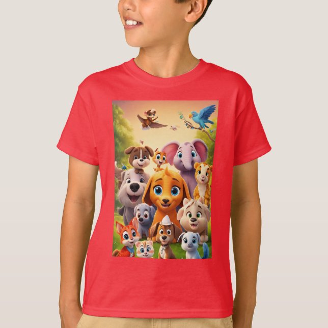 Camiseta Amigos animales adorables (Anverso)