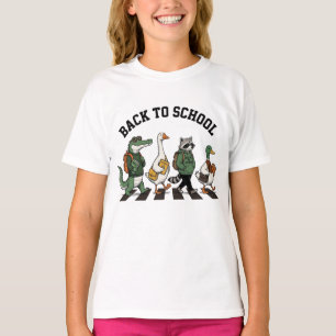 Camiseta Amigos animales volviendo a la escuela cruzando la