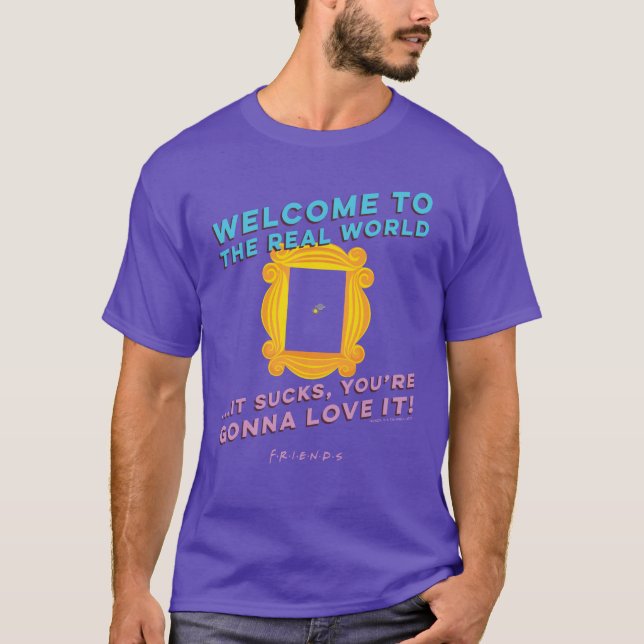 Camiseta AMIGOS™ | Bienvenidos al mundo real - Peephole (Anverso)