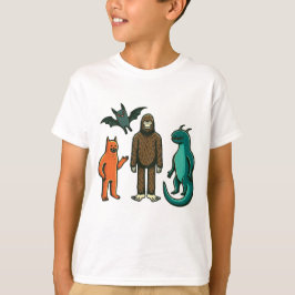 Camiseta Amigos Cripticos: Pie Grande, Chupacabra, Nessie,
